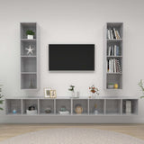 Wall-mounted TV Cabinets 4 pcs Concrete Grey Engineered Wood 3079893
