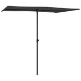 Garden Parasol with Aluminium Pole 2x1.5 m Black 47342