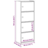 Bookcase Brown Oak 40x24x102 cm Engineered Wood 860379