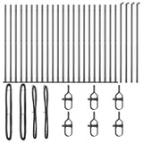 Fence Post with Concrete Base 26 pcs Grey Powder-Coated Steel 3350245