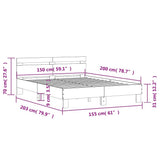 Bed Frame White Engineered wood King Size Durable Bed Frame 3207413