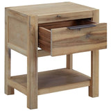 ZNTS Nightstand with Drawer 40x30x48 cm Solid Acacia Wood 245683