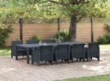 Garden Dining Set 9 pcs Anthracite Polypropylene 3378732