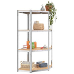 4-Layer Corner Shelf Silver Steel&Engineered Wood 152851