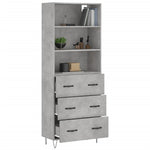 Highboard Concrete Grey 69.5x34x180 cm Engineered Wood 3189377