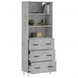 Highboard Concrete Grey 69.5x34x180 cm Engineered Wood 3189377