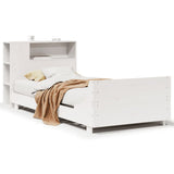 Bed Frame without Mattress White 90x200 cm Solid Wood Pine 3323669