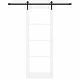 Sliding Door White 78 x 211 cm Solid Pine Wood and Glass 3332330