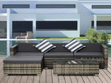 4-Seater Rattan Sofa Set Wicker Sectional Furniture Cushion Grey Garden T3398P315942