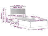 Bed Frame with Storage and Headboard Grey Sonoma 75 x 190 cm 3414528