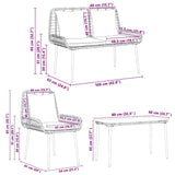 Garden Furniture Set 4 pcs Black and Cream Poly Rattan 3379042
