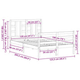 Bed Frame without Mattress White 120x200 cm Solid Wood 3193917