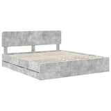 Bed Frame Concrete Grey 180 x 200 cm Engineered Wood 3412160
