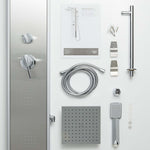 ZNTS SCHÜTTE Shower Panel with Single Lever Mixer TAHITI Stainless Steel 435038