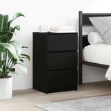 ZNTS Bedside Cabinets with 3 Drawers 2 pcs Black 39x35x65 cm 861340
