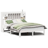 Bookcase Bed without Mattress White 135x190cm Solid Wood Pine 3322592