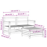 3 Piece Garden Sofa Set Solid Wood Douglas Fir 3250762