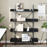 Bookcase 4-Tier Black 100x33x145.5 cm Engineered Wood 837692