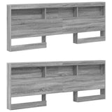 Storage Headboard with Shelf Grey Sonoma 180 cm Engineered Wood 3335514