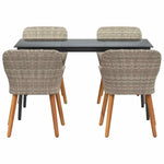 Dining Set Light grey Poly rattan 3261707