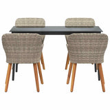 Dining Set Light grey Poly rattan 3261707