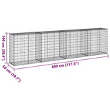 Gabion Basket with Cover 400x50x100 cm Galvanised Iron 3295145