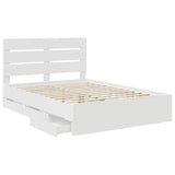 Bed Frame with Drawer White 140 x 190 cm Engineer Wood 3411833