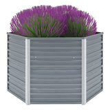 ZNTS Garden Raised Bed Galvanised Steel 129x129x77 cm Grey 44856