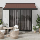 ZNTS Manual Retractable Awning Brown 350x250 cm 3215724