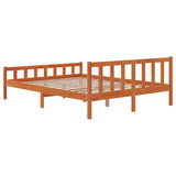 Bed Frame without Mattress Wax Brown 150x200 cm King Size Solid Wood Pine 844398