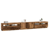 TV Cabinet with LED Lights Old Wood 300x35x40 cm Engineered Wood 3329169