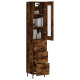 Highboard Smoked Oak 34,5x34x180 cm Engineered Wood 3199254