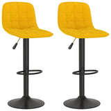 Bar Stools 2 pcs Yellow Velvet 333998