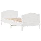 Bed Frame without Mattress White 90x190 cm Single Solid Wood Pine 3301810