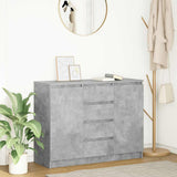 Sideboard with Drawers Concrete Grey 100.5x35x76 cm Engineered Wood 3328447