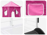 Kids'Loft Bed Frame White and Pink 90 x 190 cm Metal 42020908
