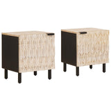 Bedside Cabinet 2 pcs White 40 x 33 x 46 cm Solid Mango Wood 4017861