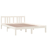 Bed Frame without Mattress White Solid Wood 140x200 cm 814885