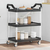 3-Tier Trolley Black 81x41x92 cm Aluminium 30320