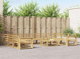 Outdoor Sofa Set 10 pcs White Solid Acacia Wood 3388258