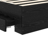 Bed Frame with Headboard Black Oak 90 x 200 cm Engineered Wood 3410036