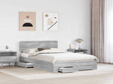 Bed Frame with Drawer Grey Sonoma 120 x 190 cm Engineered Wood 3412405