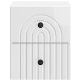 Wall-Mounted Bedside Cabinet High Gloss White 33 x 34.5 x 40 cm 898133