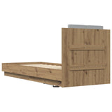 Bed Frame with LED Artisian Oak 80 x 200 cm Engineered Wood 3429668