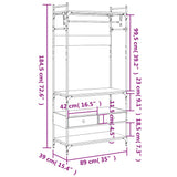 Wardrobe with Drawers Smoked Oak 89x39x184.5 cm Engineered Wood 838955