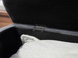 Velvet-Feel Half Circle Storage Ottoman - Dark Grey T3398P328272