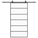 Sliding Door with Hardware Set Black 102x205 cm ESG Glass 3375849