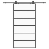 Sliding Door with Hardware Set Black 102x205 cm ESG Glass 3375849