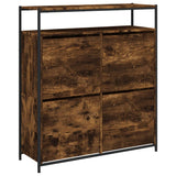 Shoe Cabinet with 4 Flip-Drawers Smoked Oak 100x34x112 cm 3214415