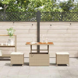 Garden Dining Set Beige Poly Rattan 42007918